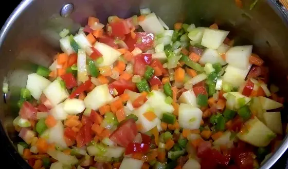 Sauté the Vegetables for Carrabba's Mama's Chicken Soup Recipe