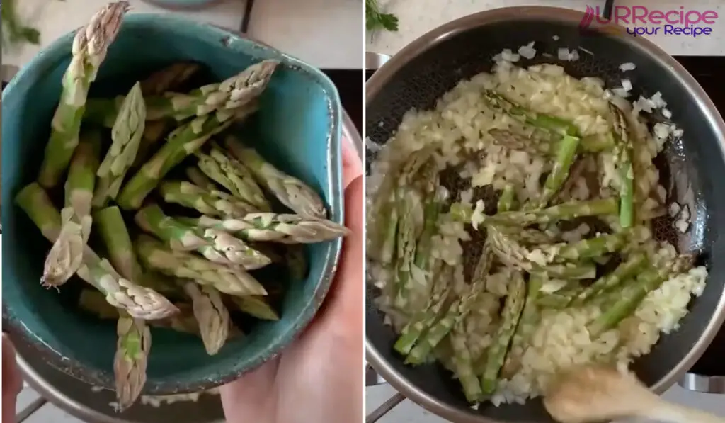 Add chopped Asparagus in the pot with lemon juice